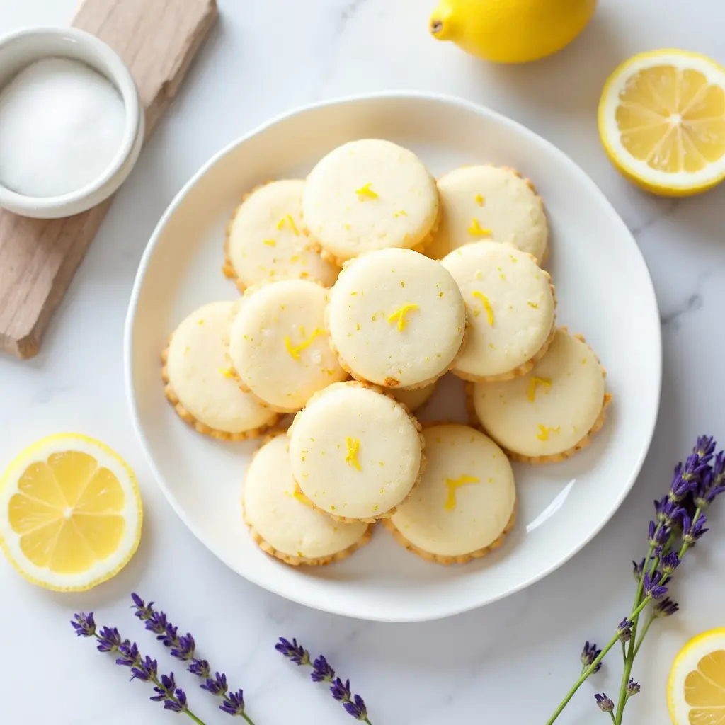 A vibrant assortment of six unique cookies on a rustic wooden tray, including Bittersweet Chocolate Chili Cookies, Matcha White Chocolate Cookies, Lavender Lemon Shortbread Cookies, Peanut Butter Bacon Cookies, Coconut Mango Cookies, and Dark Chocolate Espresso Cookies, styled with fresh ingredients and cozy lighting.